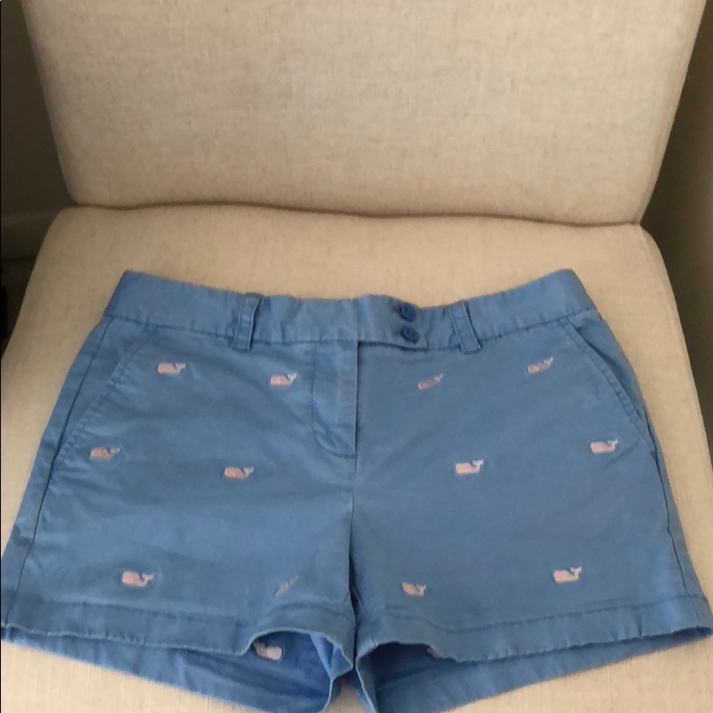 3 1/2 Whale Embroidered Shorts
